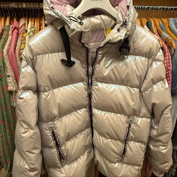Moncler Shimmering Silver Puffer Coat - Picture 7 of 11